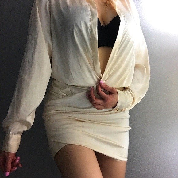 Cream Silky Fashion Nova Dress - Picture 2 of 4